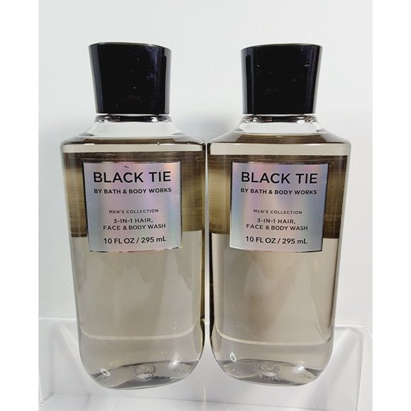 2 BLACK TIE Bath & Body Works Mens 3 n 1 Hair Face Body Wash 10oz NEW - Picture 1 of 6